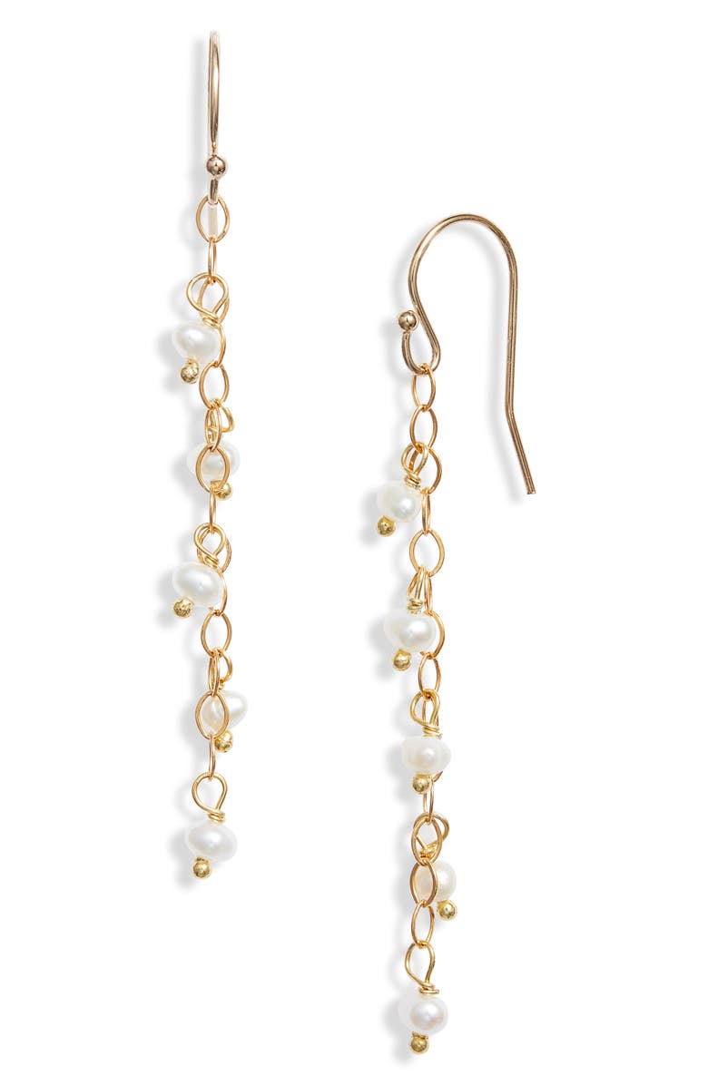 Kiara by Ki-Ele Jennifer Freshwater Pearl Drop Earrings, Main, color, Gold