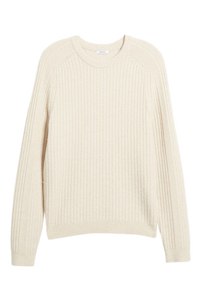 Millerson Textured Wool & Cotton Blend Crewneck Sweater, Alternate, color, STONE