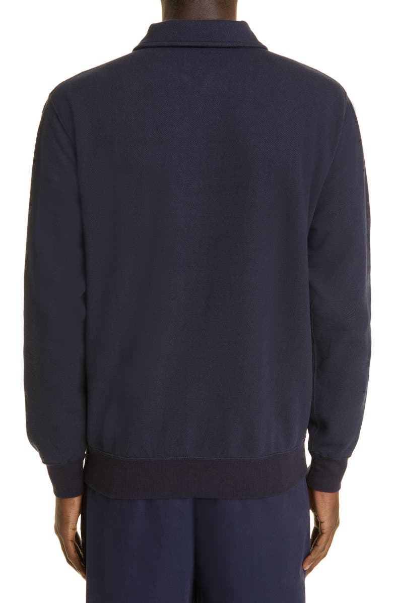 BEAMS Plus Half Zip Cotton Piqué Sweatshirt, Alternate, color,