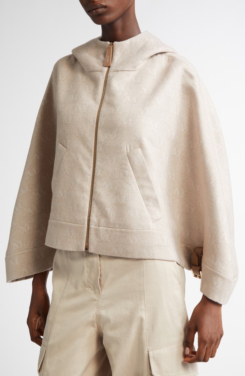 Max Mara Serio Wool, Silk & Cashmere Crop Cape, Alternate, color,