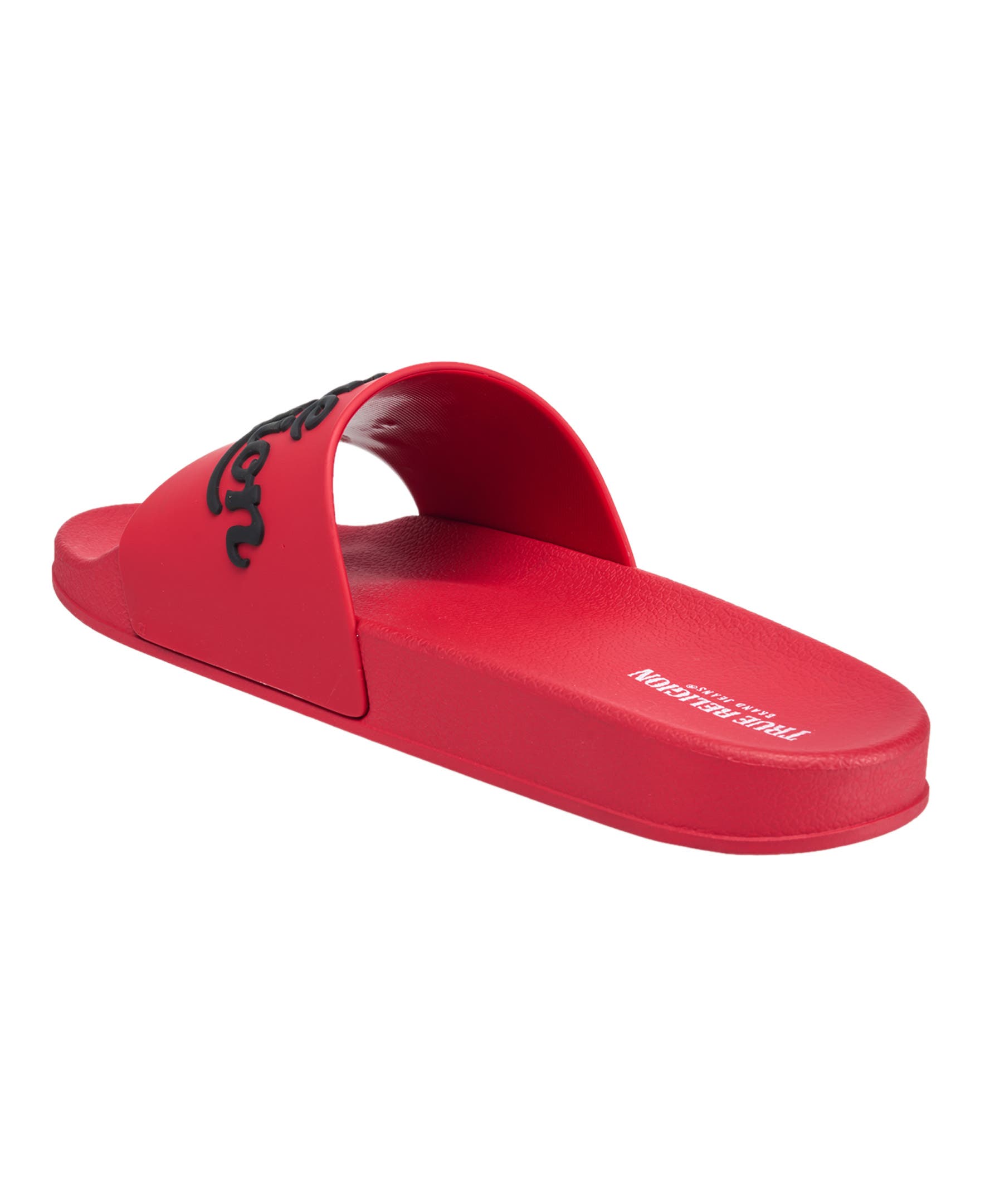 True Religion Drake Script Logo Pool Slide, Alternate, color, Red