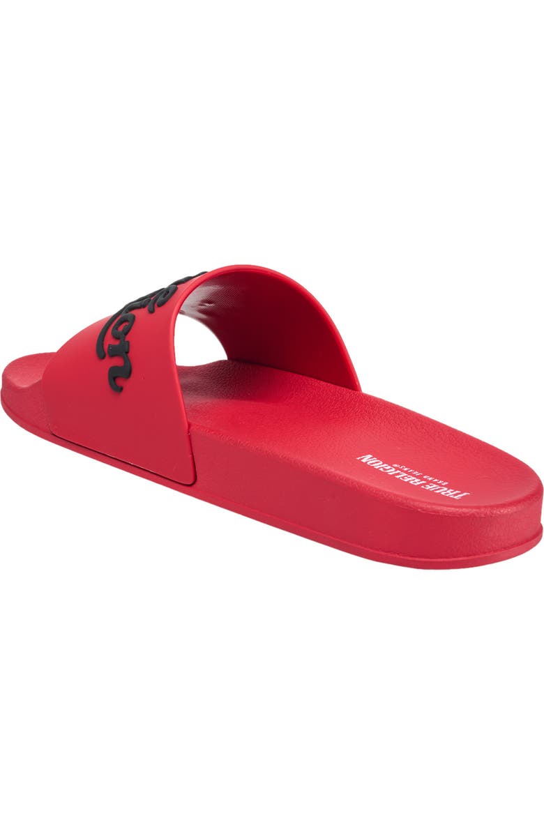 True Religion Drake Script Logo Pool Slide, Alternate, color, Red