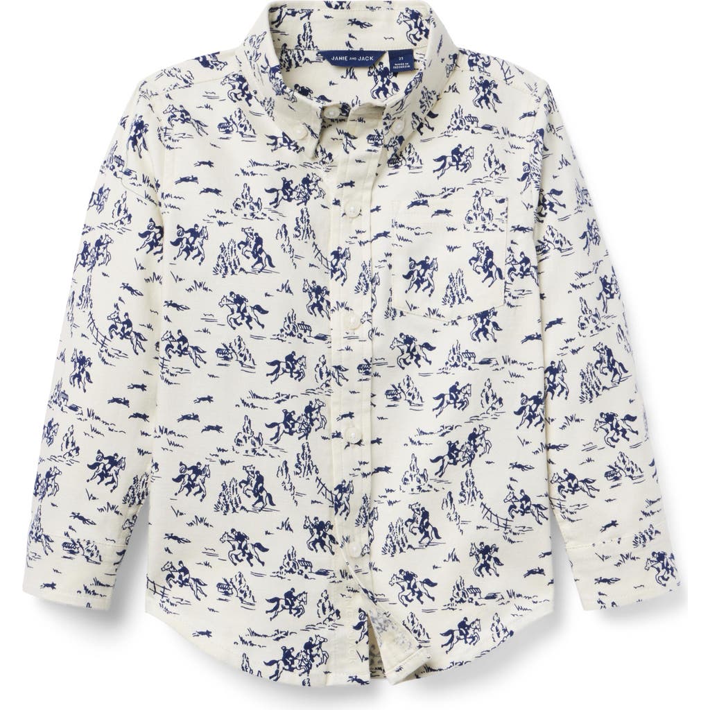 Janie And Jack The Western Toile Shirt In White