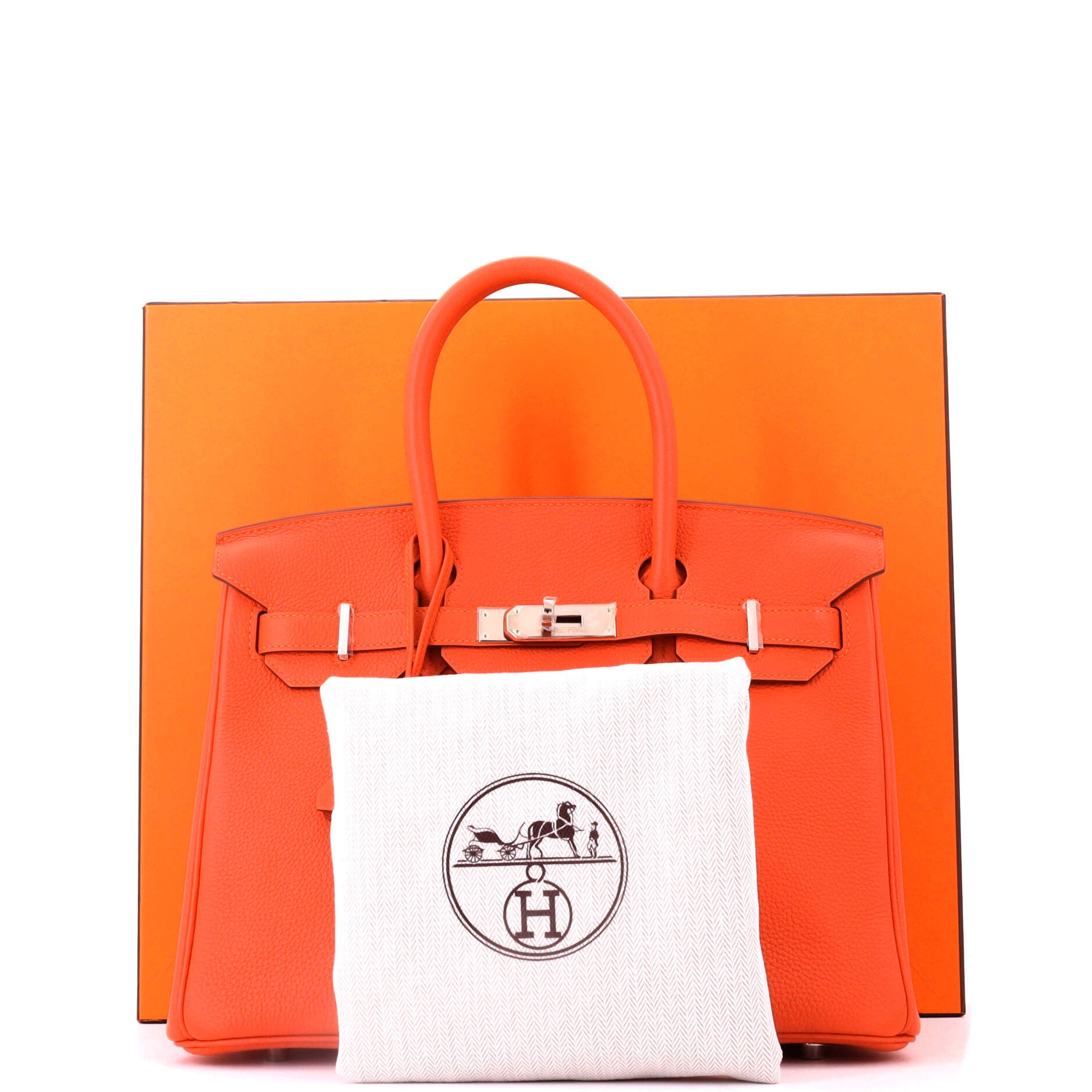Pre-Owned Hermes Birkin Handbag Orange Togo with Palladium Hardware 30, Alternate, color, Feu