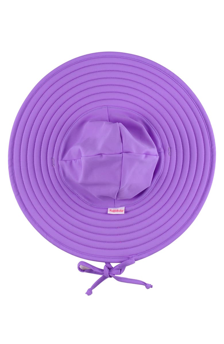 RuffleButts Girls UPF50+ Sun Protected Swim Hat, Alternate, color, Neon Purple & Pink