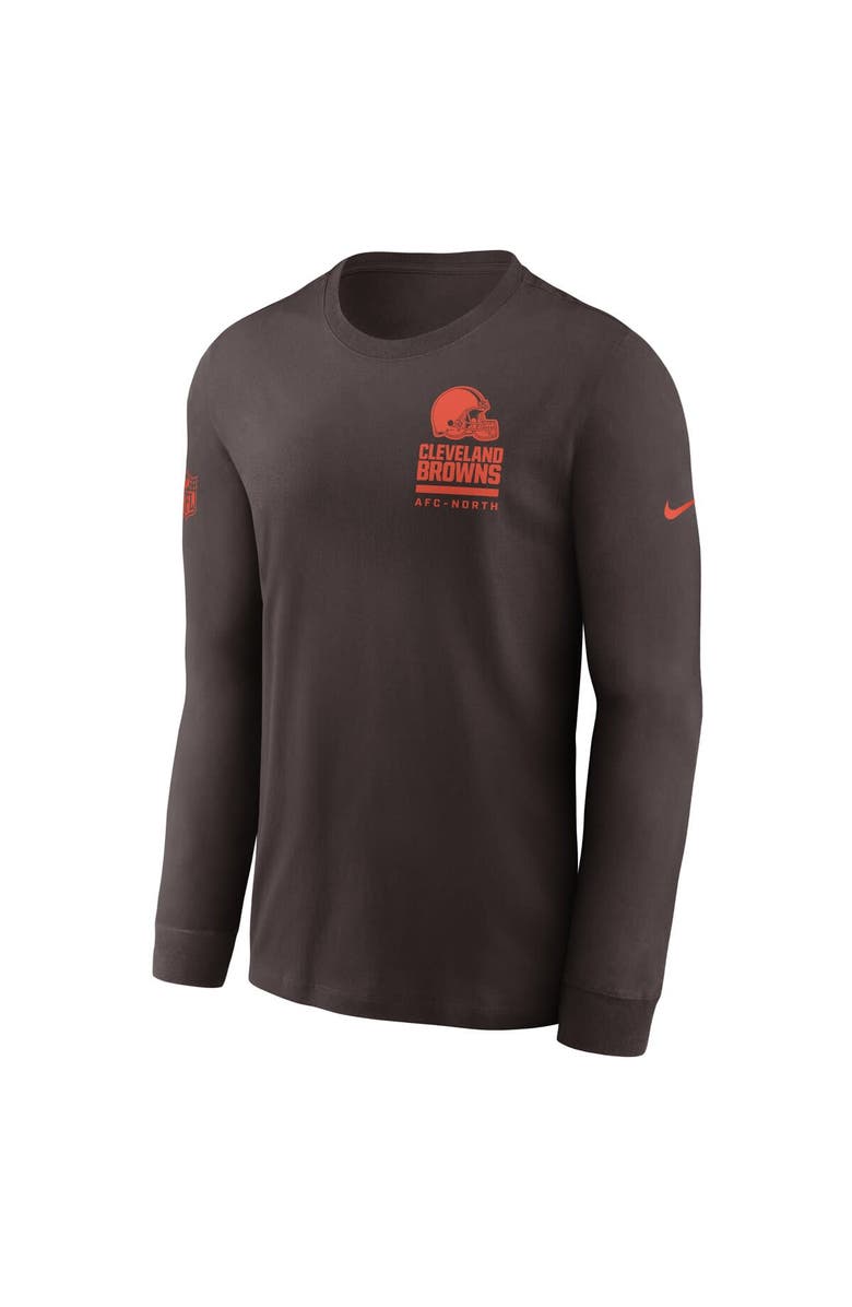 Nike Men's Nike Brown Cleveland Browns Sideline Performance Long Sleeve T-Shirt, Alternate, color, Brown