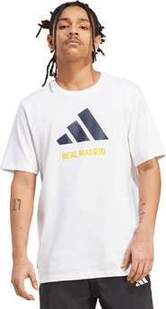 adidas Men's adidas White Real Madrid Three-Stripe Wordmark T-Shirt