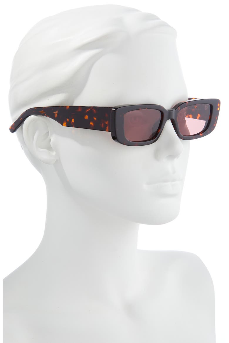 Giorgina 51mm Rectangle Sunglasses, Alternate, color, DARK HAVANA