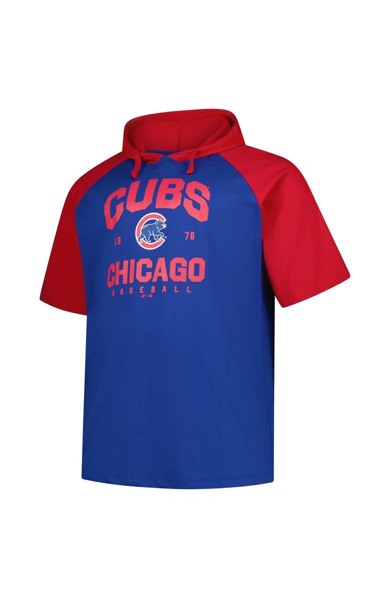 PROFILE Men's Profile Royal Chicago Cubs Big & Tall Short Sleeve Pullover Hoodie, Alternate, color, 