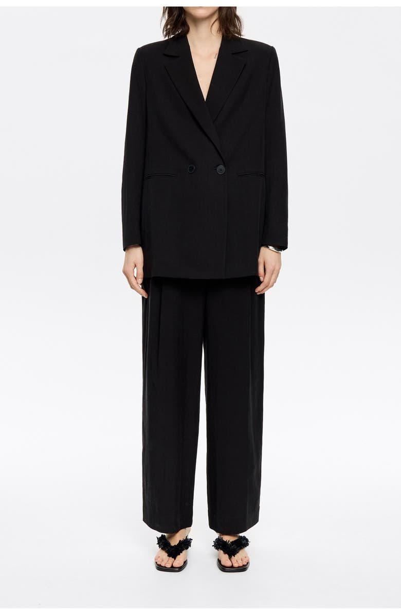 Bimba y Lola Double-Breasted Jacket, Main, color, Black