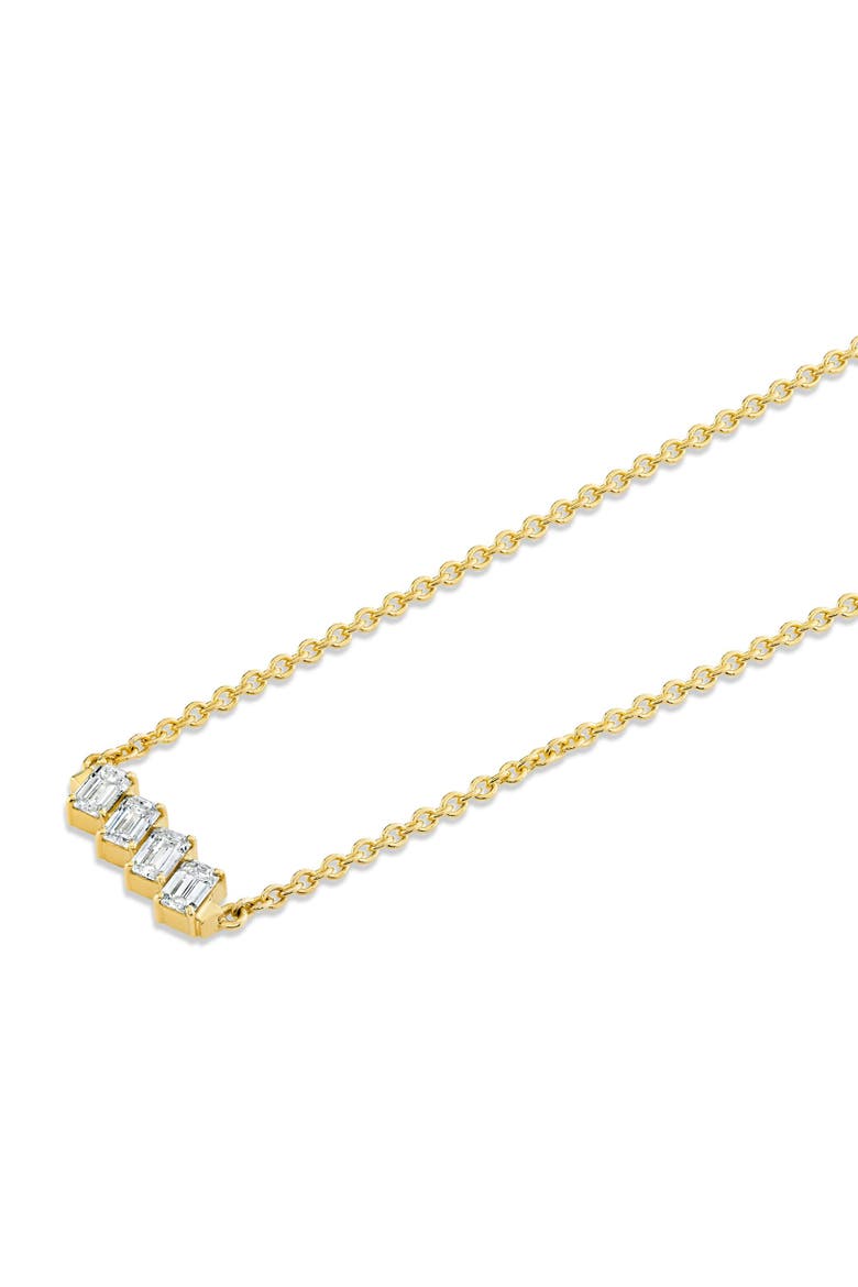 Mini Montage Emerald Cut Diamond Bar Necklace, Alternate, color, 18K Yellow Gold