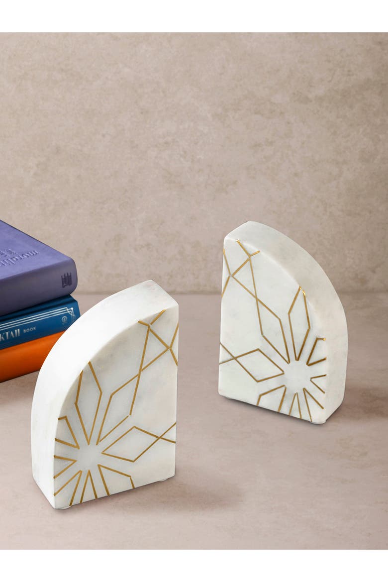 Enchant Marble Bookends, Main, color, White