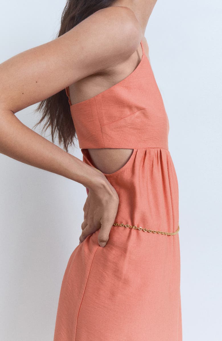 MANGO Cutout Midi Dress, Alternate, color,