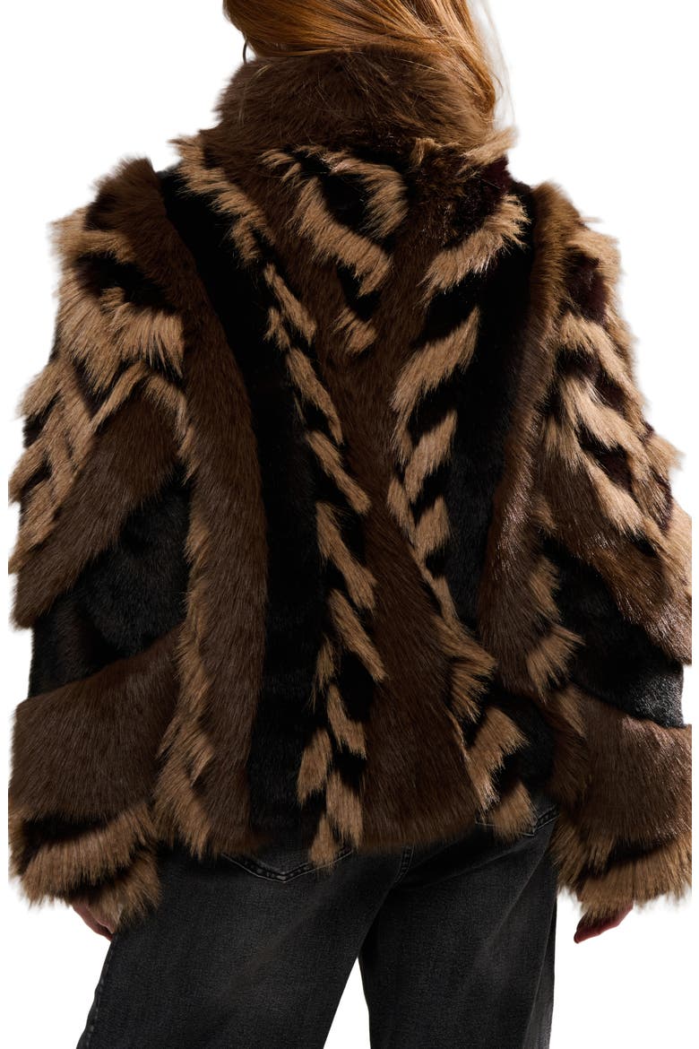 Inez Faux Fur Jacket, Alternate, color, CHOCOLATE