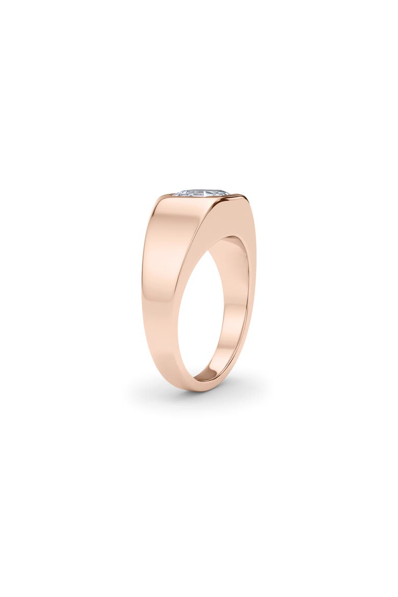 Men's Asscher Cut Lab Created Diamond Signet Ring, Alternate, color, 18K ROSE GOLD
