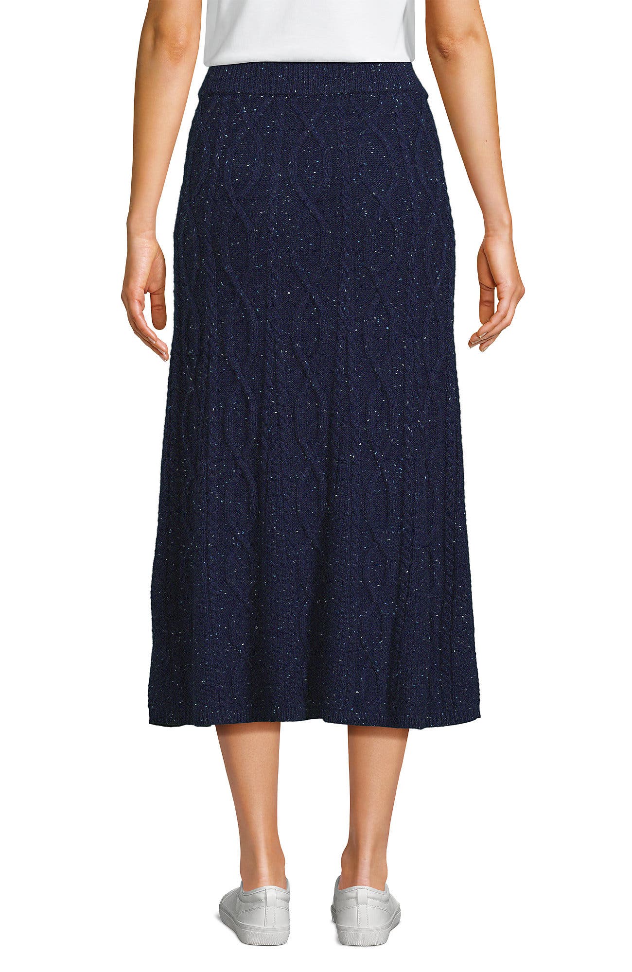 Cozy Lofty Cable Fluted Midi Sweater Skirt - image 4