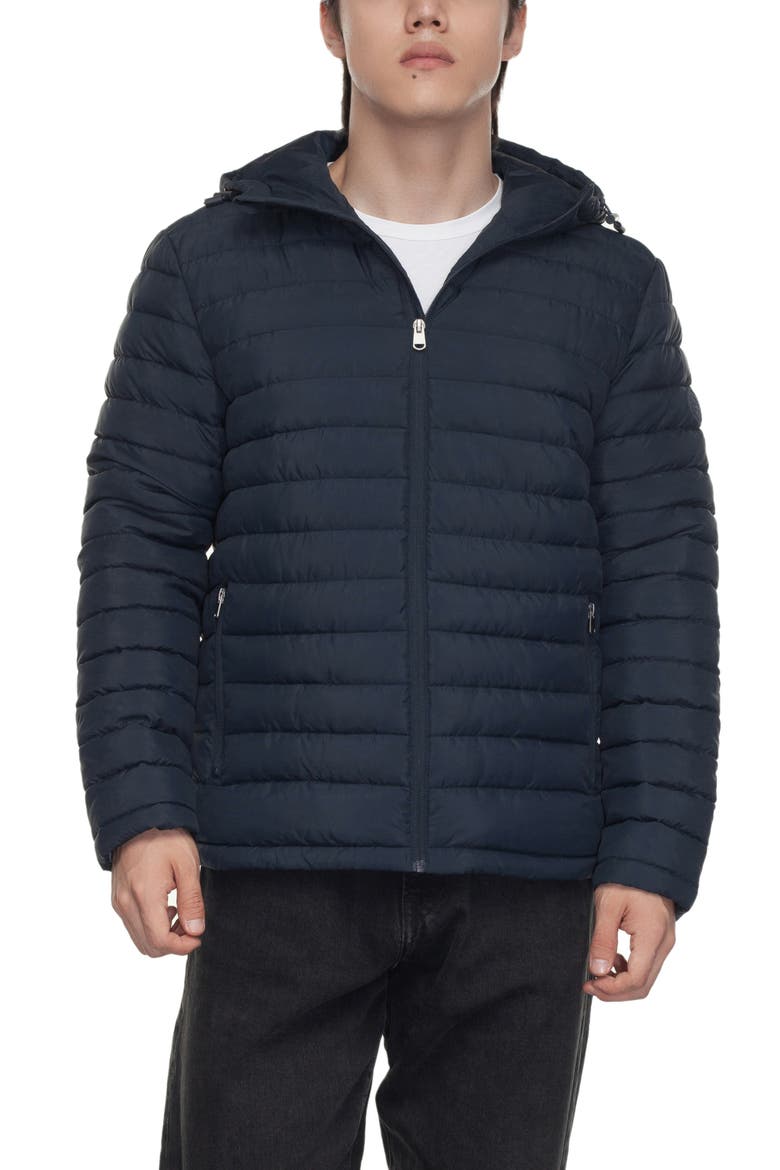 Midweight Puffer Jacket, Main, color, Navy