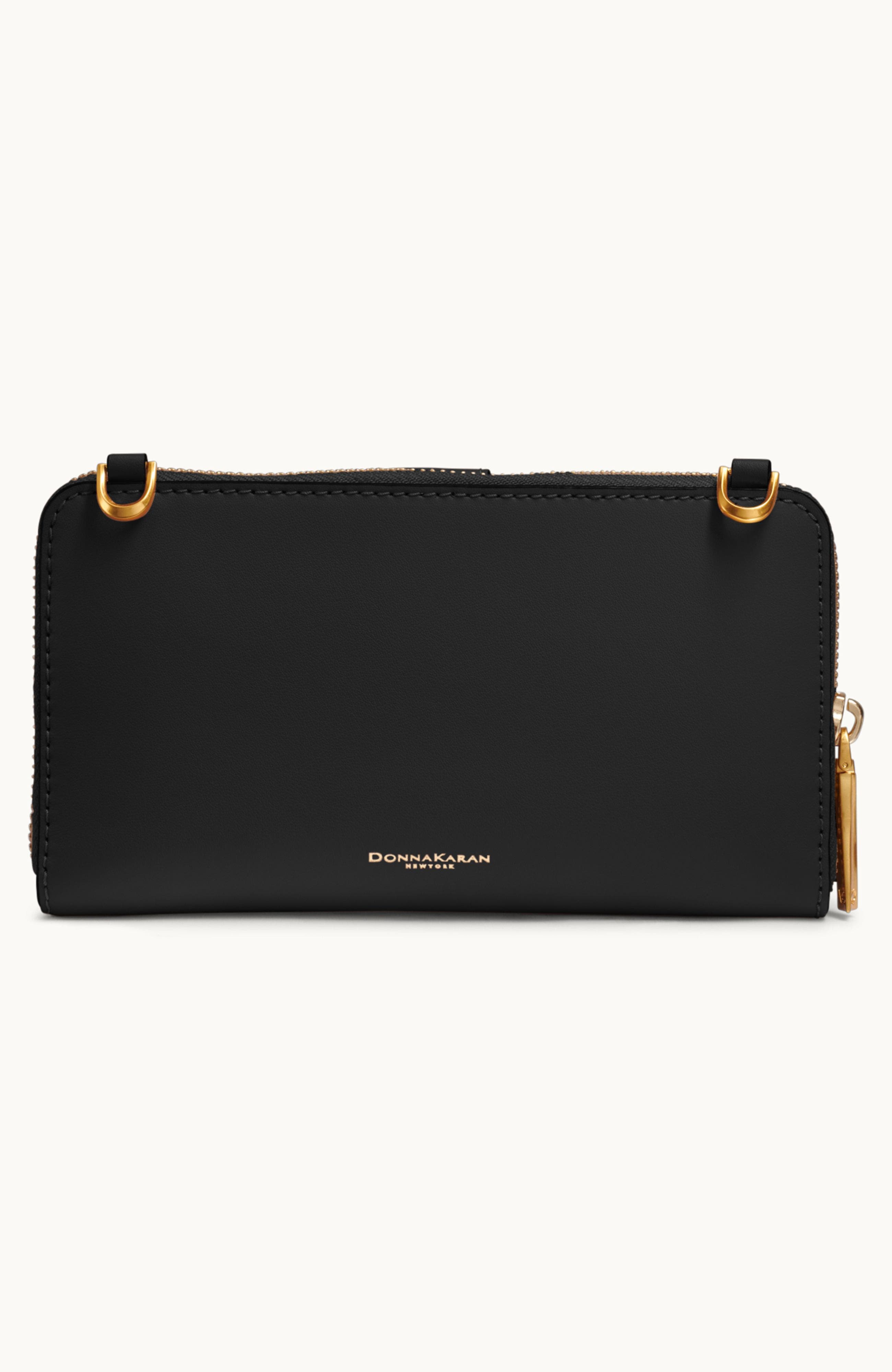 Donna Karan New York Valley Stream Wallet, Alternate, color, Black/Gold
