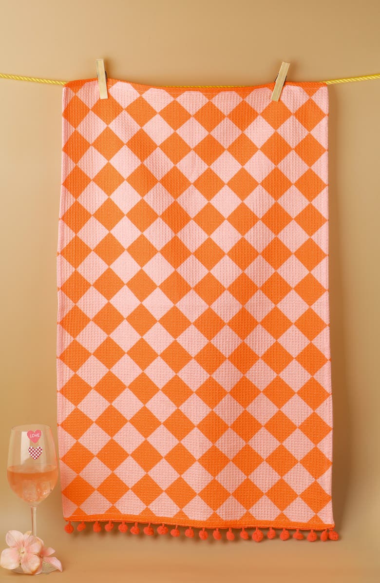 Tiramisu 3-Piece Kitchen Towel Set, Alternate, color, Hot Pink/ Orange/ Coral