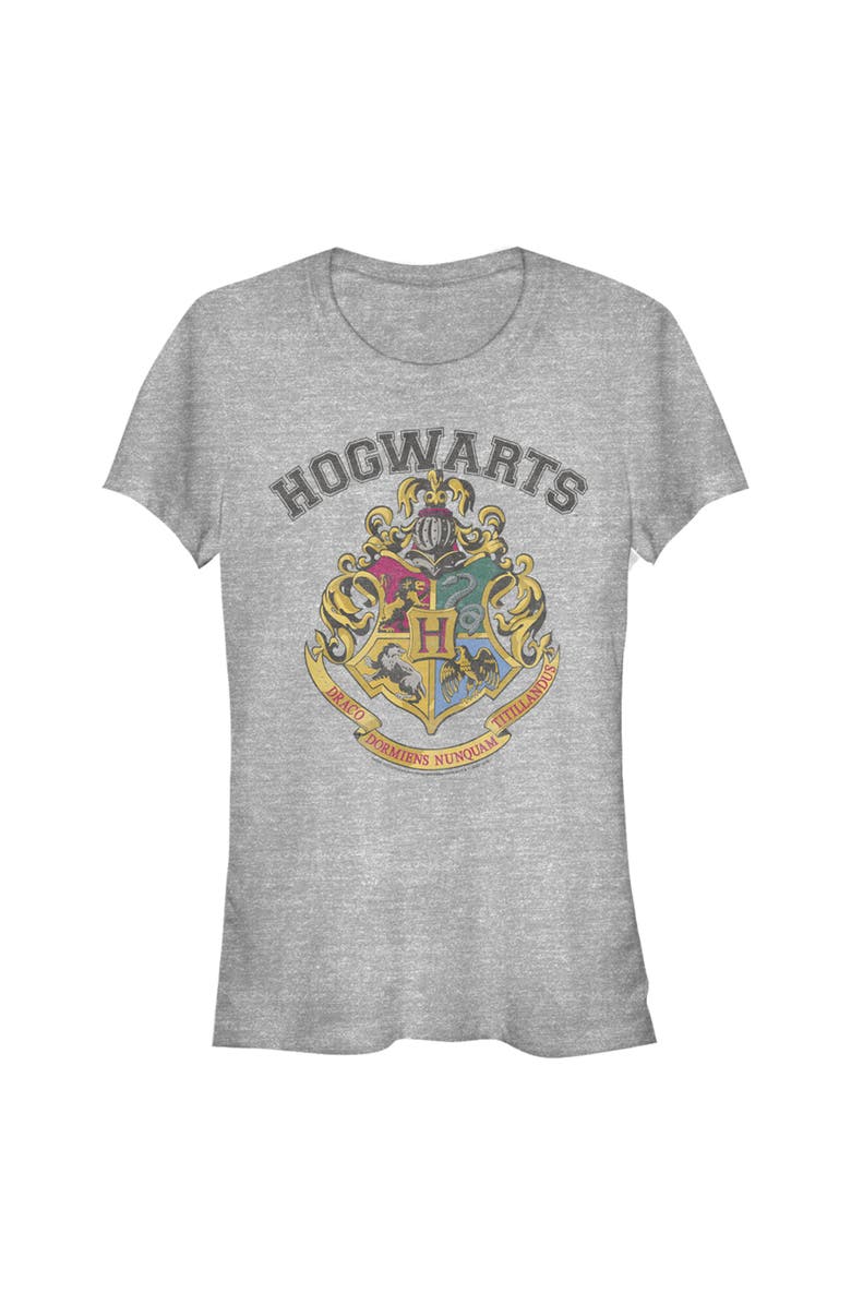 HARRY POTTER Junior's Harry Potter Vintage Hogwarts Crest  Graphic T-Shirt, Main, color, Athletic Heather