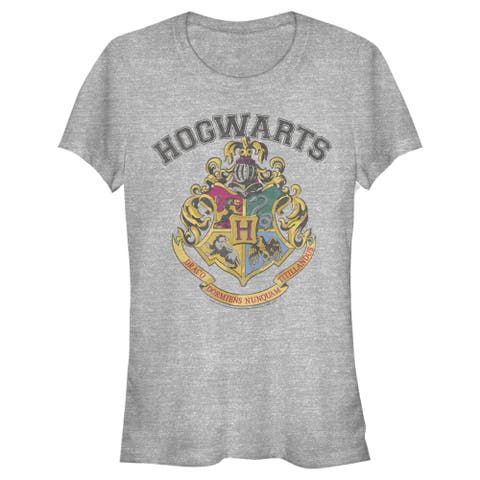 Junior's Harry Potter Vintage Hogwarts Crest  Graphic T-Shirt