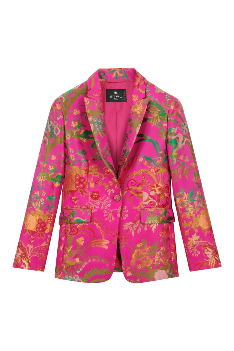Panarea Floral Brocade Blazer, Alternate, color, ROSA