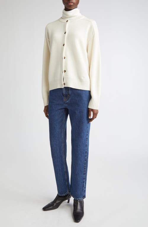 Loulou De Saison Aidar Crop Wool & Cashmere Crewneck Cardigan In White