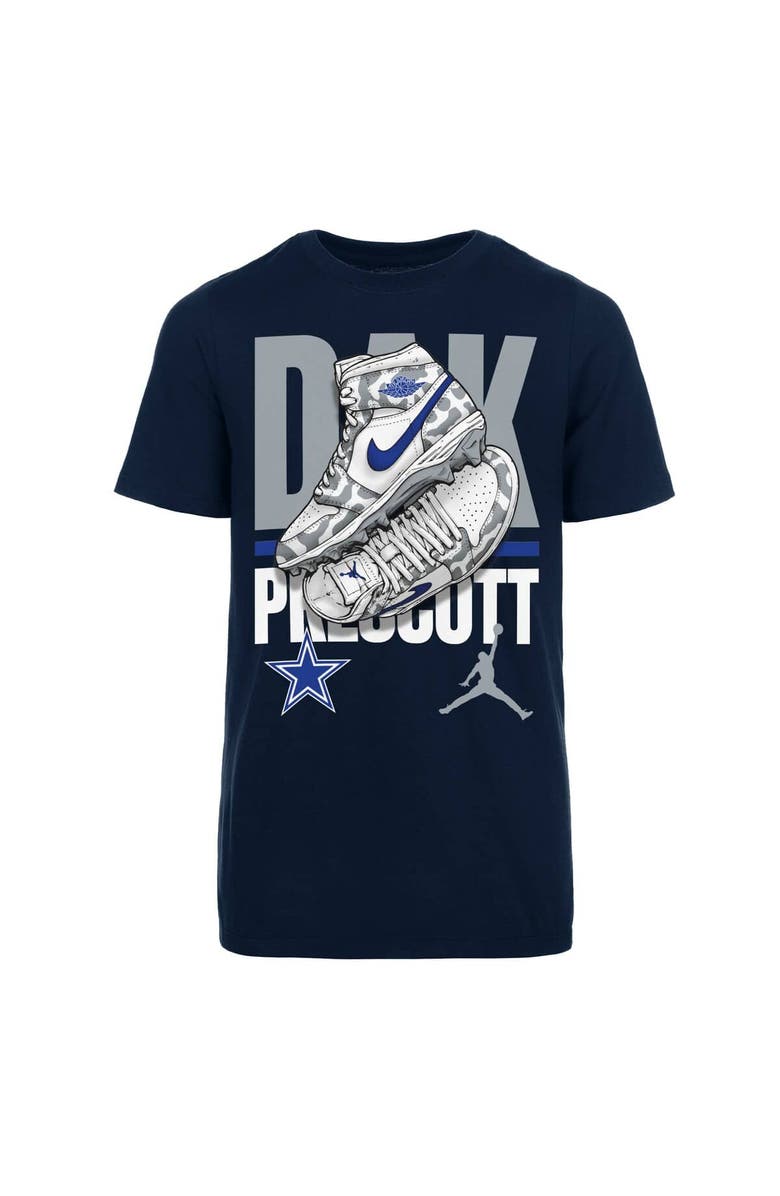 Jordan Brand Youth Jordan Brand Dak Prescott Navy Dallas Cowboys Kicks Player Name T-Shirt, Alternate, color, Navy