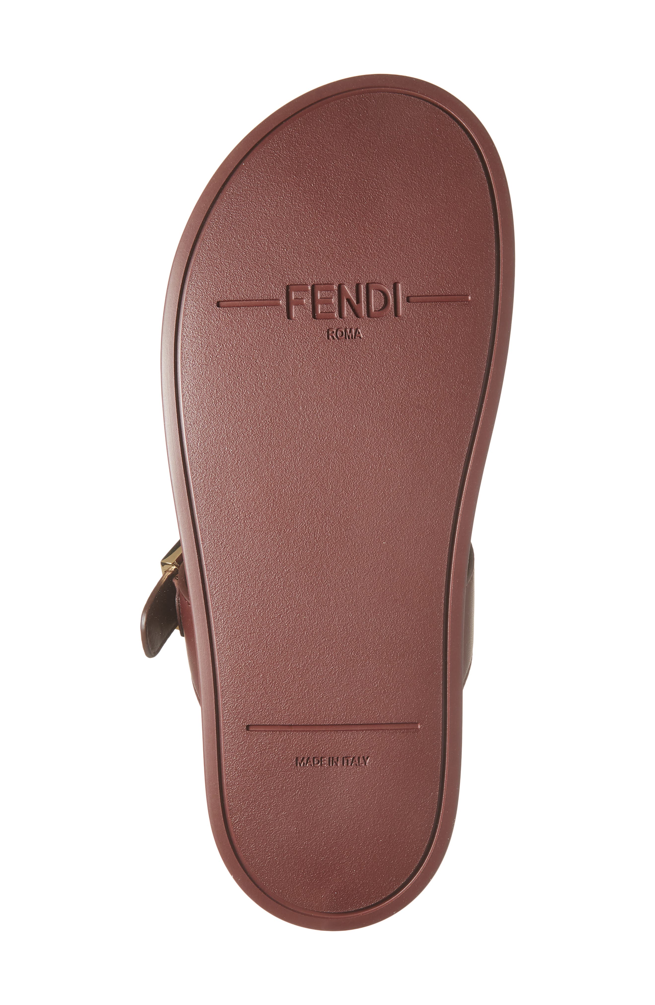 Fendi Feel FF Double Band Sandal, Alternate, color, Burgundy