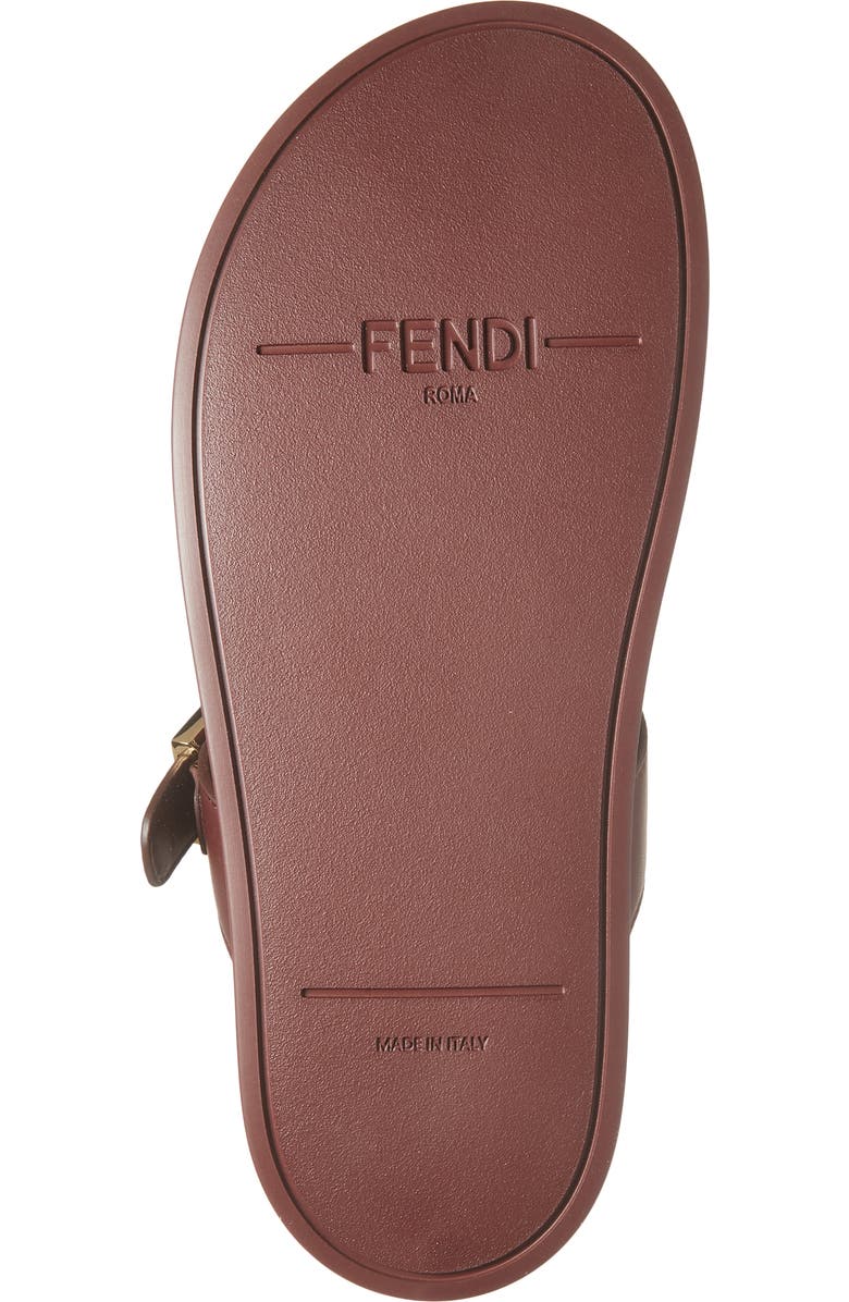 Fendi Feel FF Double Band Sandal, Alternate, color, Burgundy