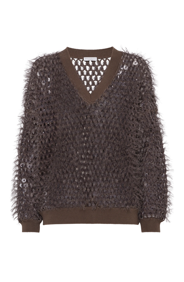 Brunello Cucinelli Dazzling Embroidery sweater, Main, color, 