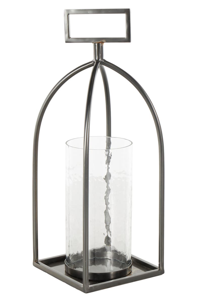 VIVIAN LUNE HOME Metal Candle Lantern, Main, color, Silver