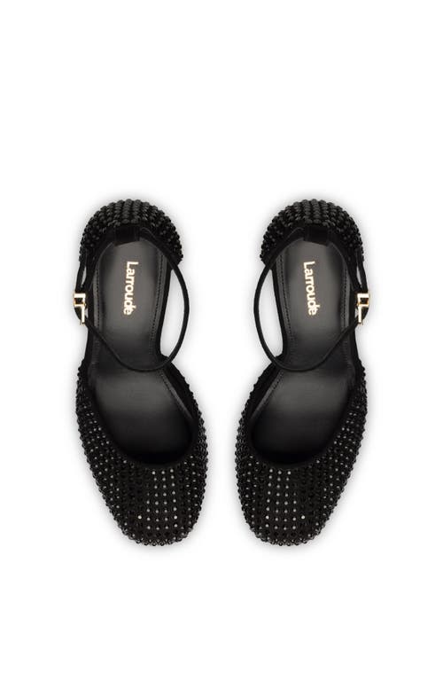 Larroude Larroudé Ari Crystal Pump In Monochrome Black Suede