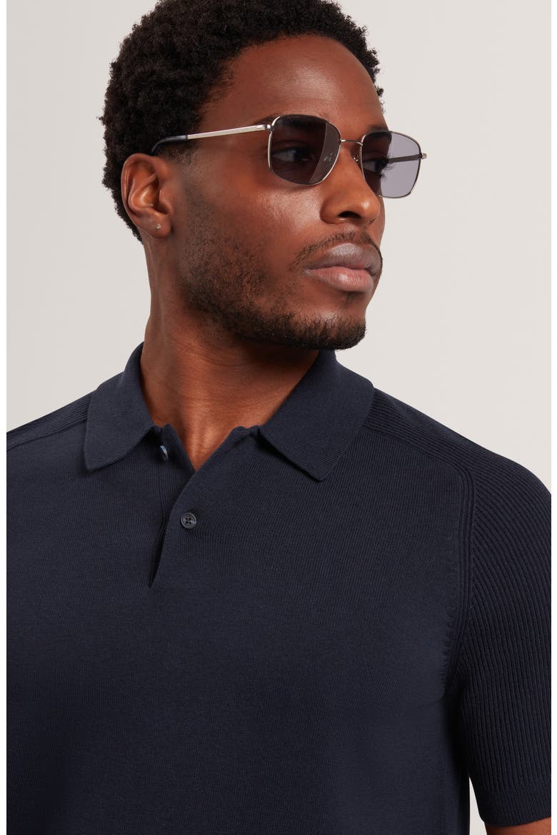Otiso Cotton & Wool Polo, Alternate, color, NAVY