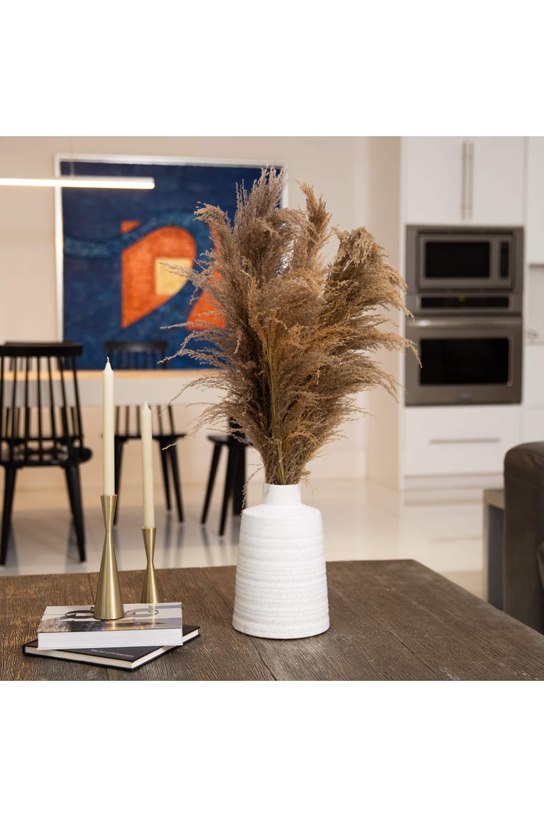 30-in Dried Natural Pampas Arrangement in Ceramic Vase, Alternate, color, Green