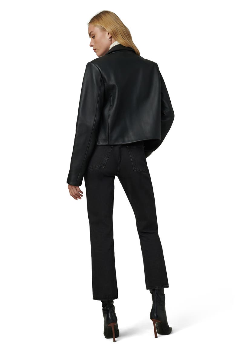 The Dani Michelle Maren Leather Jacket, Alternate, color, BLACK