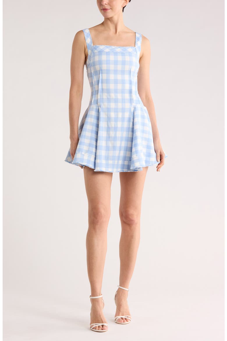 Hannalie Sleeveless Gingham Minidress, Main, color, BLUE HYDRANGEA GINGHAM