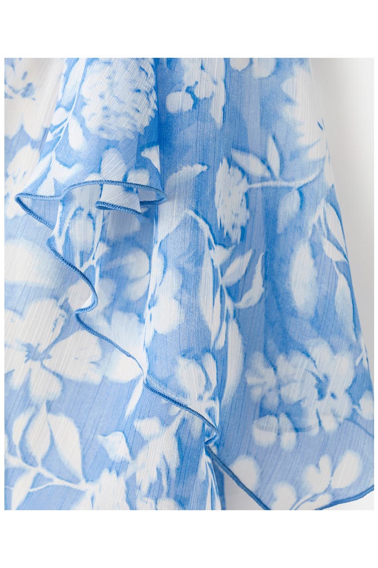 Asymmetric Floral Print Dress, Alternate, color, BLUE