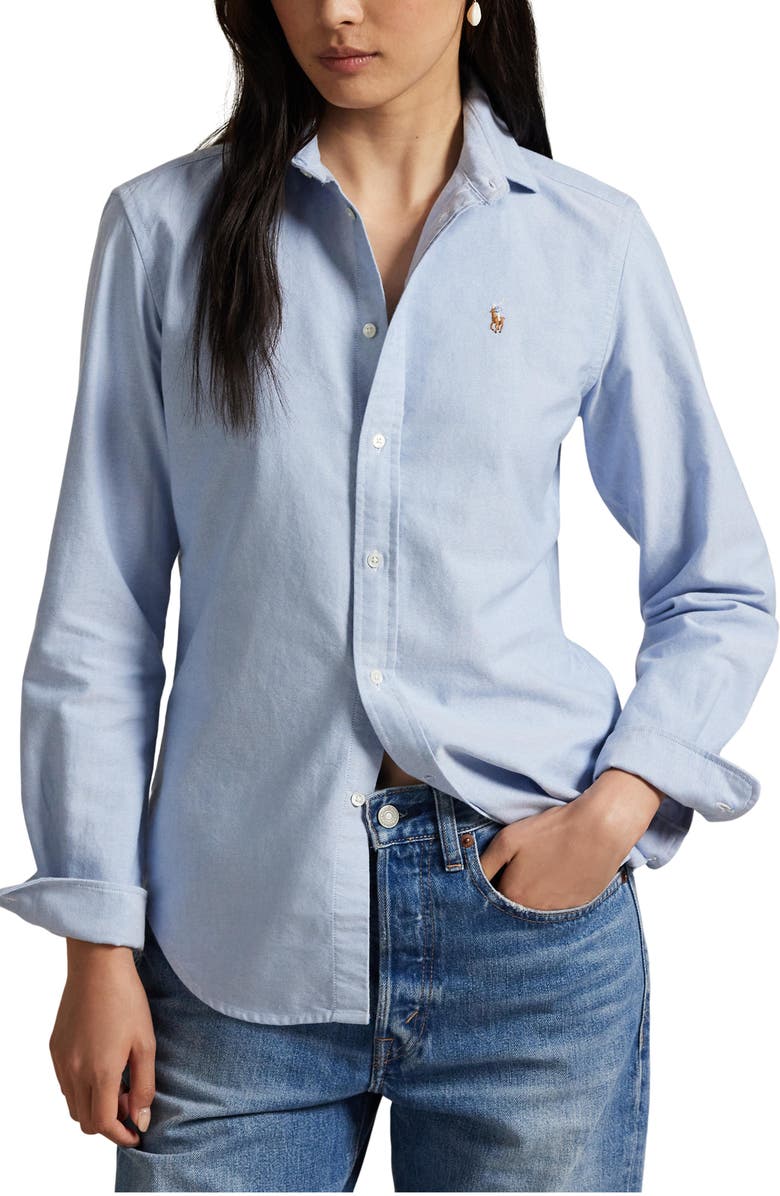 Polo Ralph Lauren Cotton Oxford Shirt, Main, color, Bsr Blue