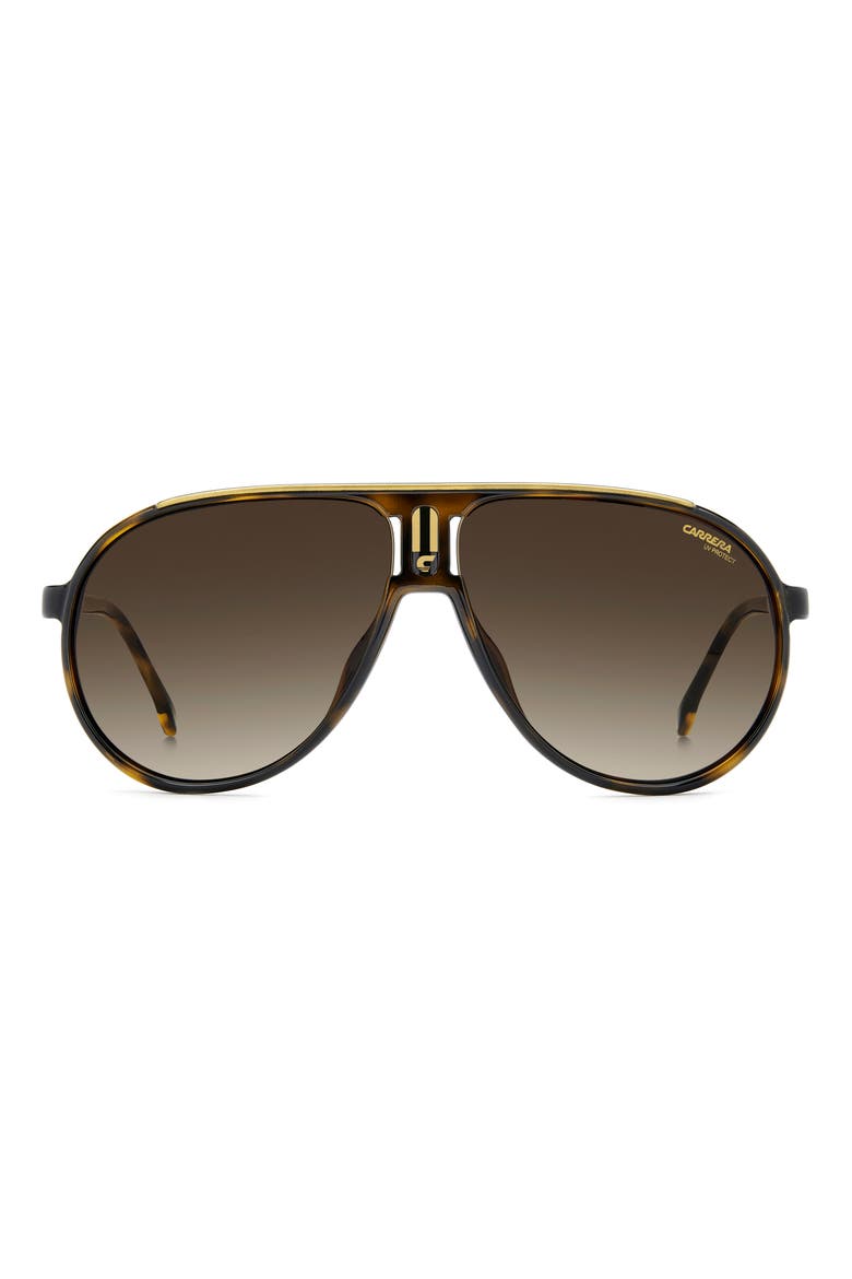 Champion 62mm Oversize Gradient Pilot Sunglasses, Main, color, BROWN HAVANA/ BROWN SF