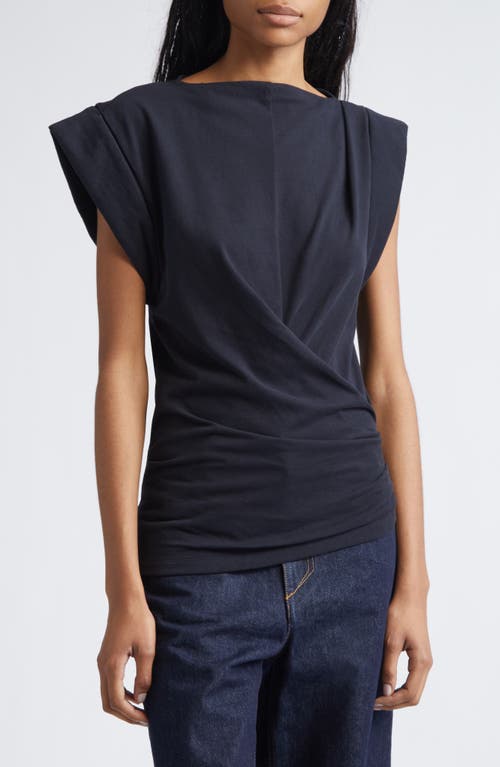 Isabel Marant Maisan Draped Asymmetric Cotton T-shirt In Blue