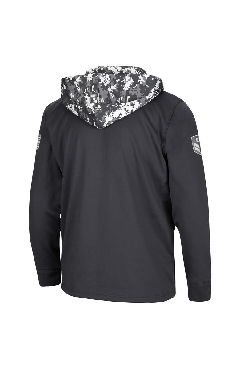 COLOSSEUM Men's Colosseum Charcoal Indiana Hoosiers OHT Military Appreciation Digital Camo Quarter-Zip Hoodie, Alternate, color, 