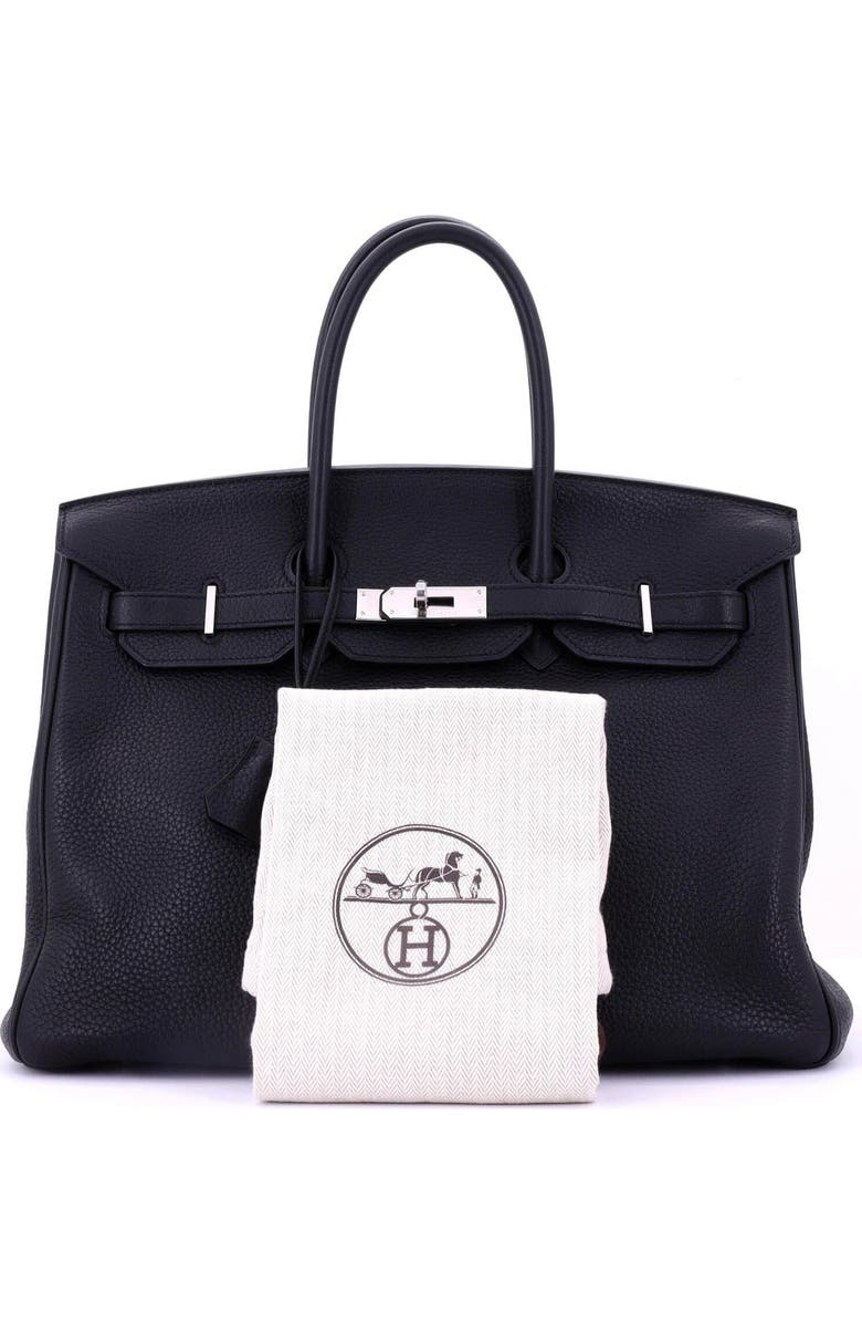 Pre-Owned Hermes Birkin Handbag Black Clemence with Palladium Hardware 35, Alternate, color,