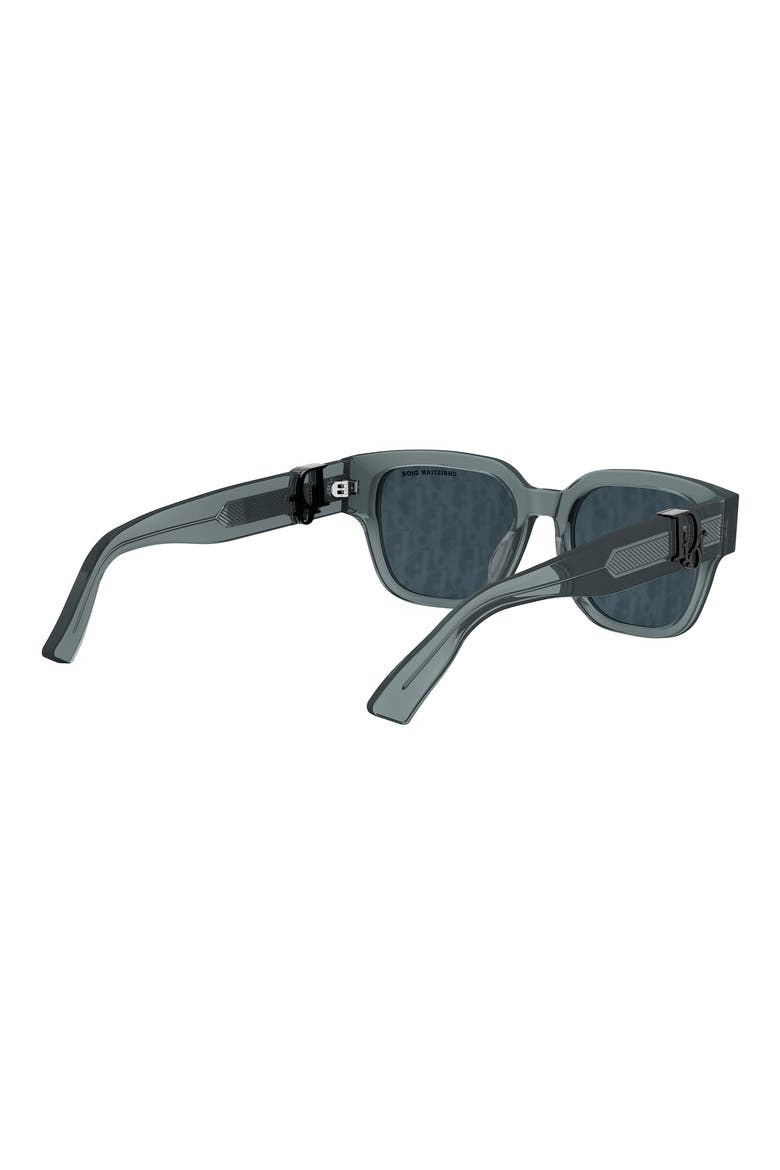 'DiorOblique S1I 53mm Square Sunglasses, Alternate, color, SHINY BLUE / BLU MIRROR