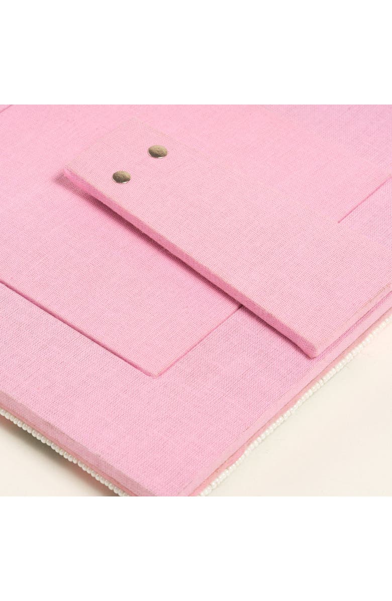 Zsa Zsa Zsu Dadri Round Decorative  Beaded Wood Frame 5X5 In, Alternate, color, Pink