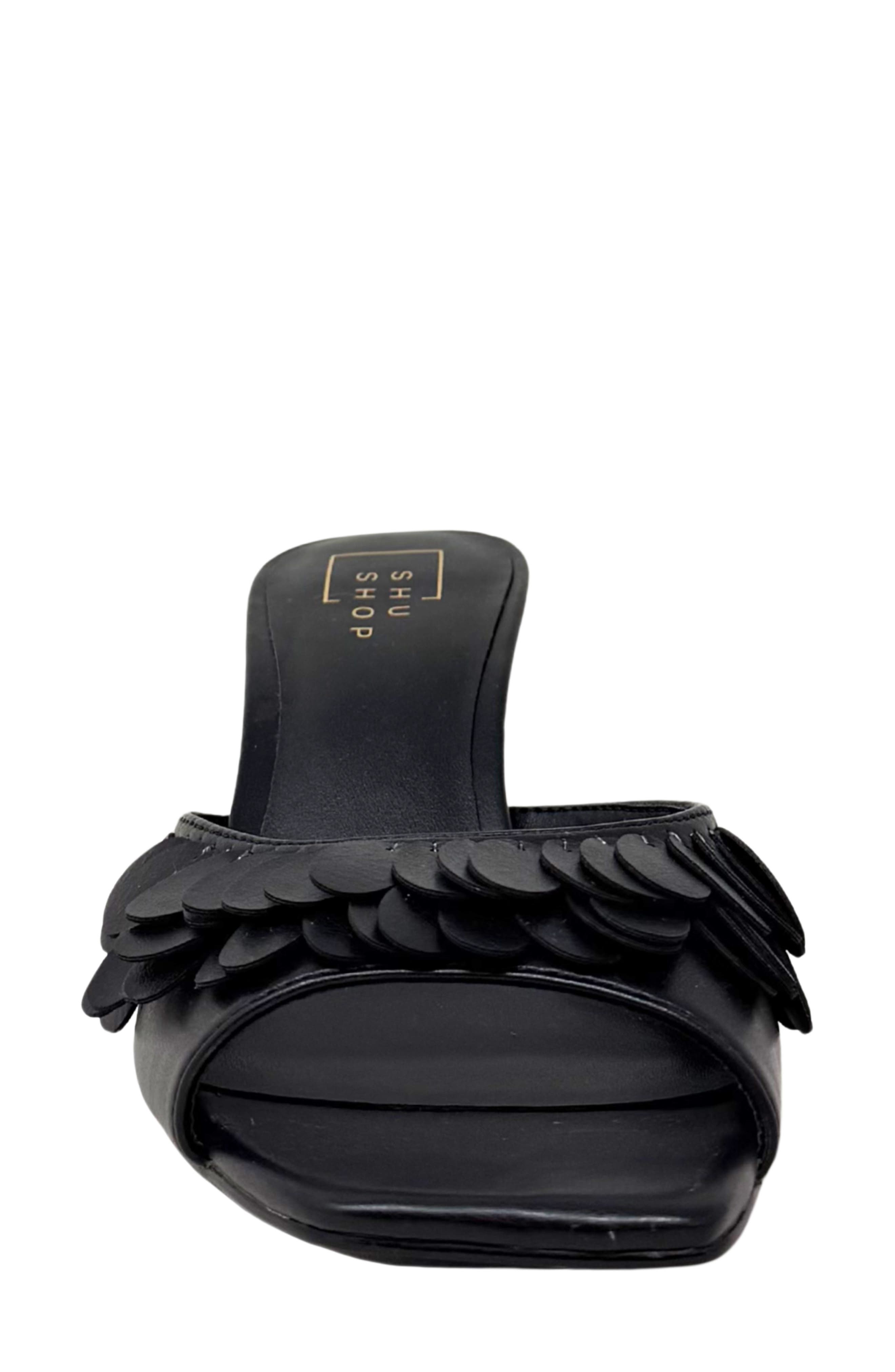 SHUSHOP Grace Slide Sandal, Alternate, color, Black