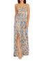 Angelique Floral Cutout Metallic Strapless Maxi Dress