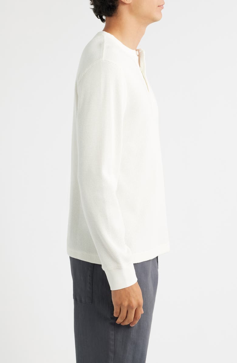 Wax London Waffle Stitch Long Sleeve Henley, Alternate, color, Ecru