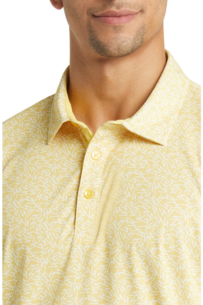 Fore Scatter Print Golf Polo, Alternate, color, LEMON