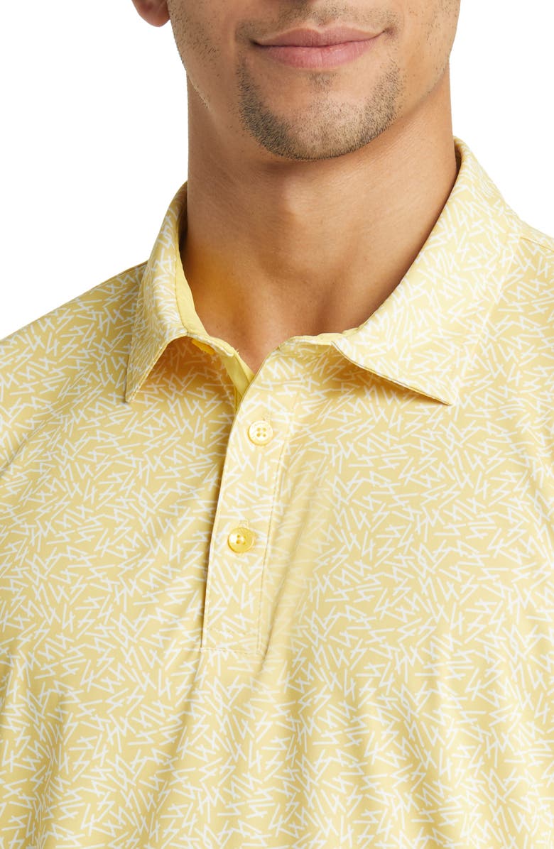Swannies Fore Scatter Print Golf Polo, Alternate, color, Lemon